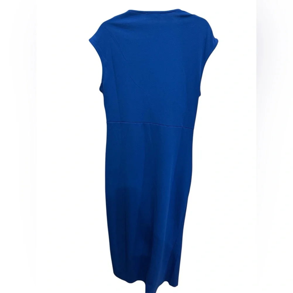 NWT Quiz Women's Scuba Crepe Blue Maxi Dress With Wrap Button Detail Size 14 - Picture 8 of 10